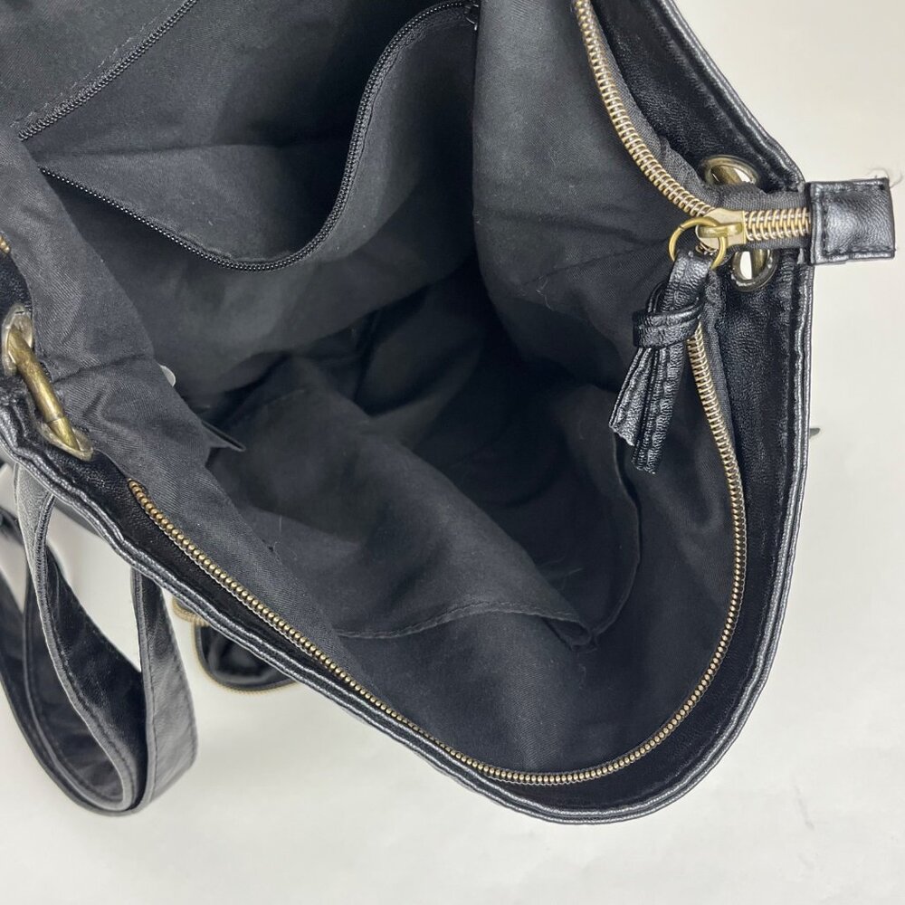 Stone & Co. Black Faux-Leather Crossbody Bag Purse - Picture 8 of 12
